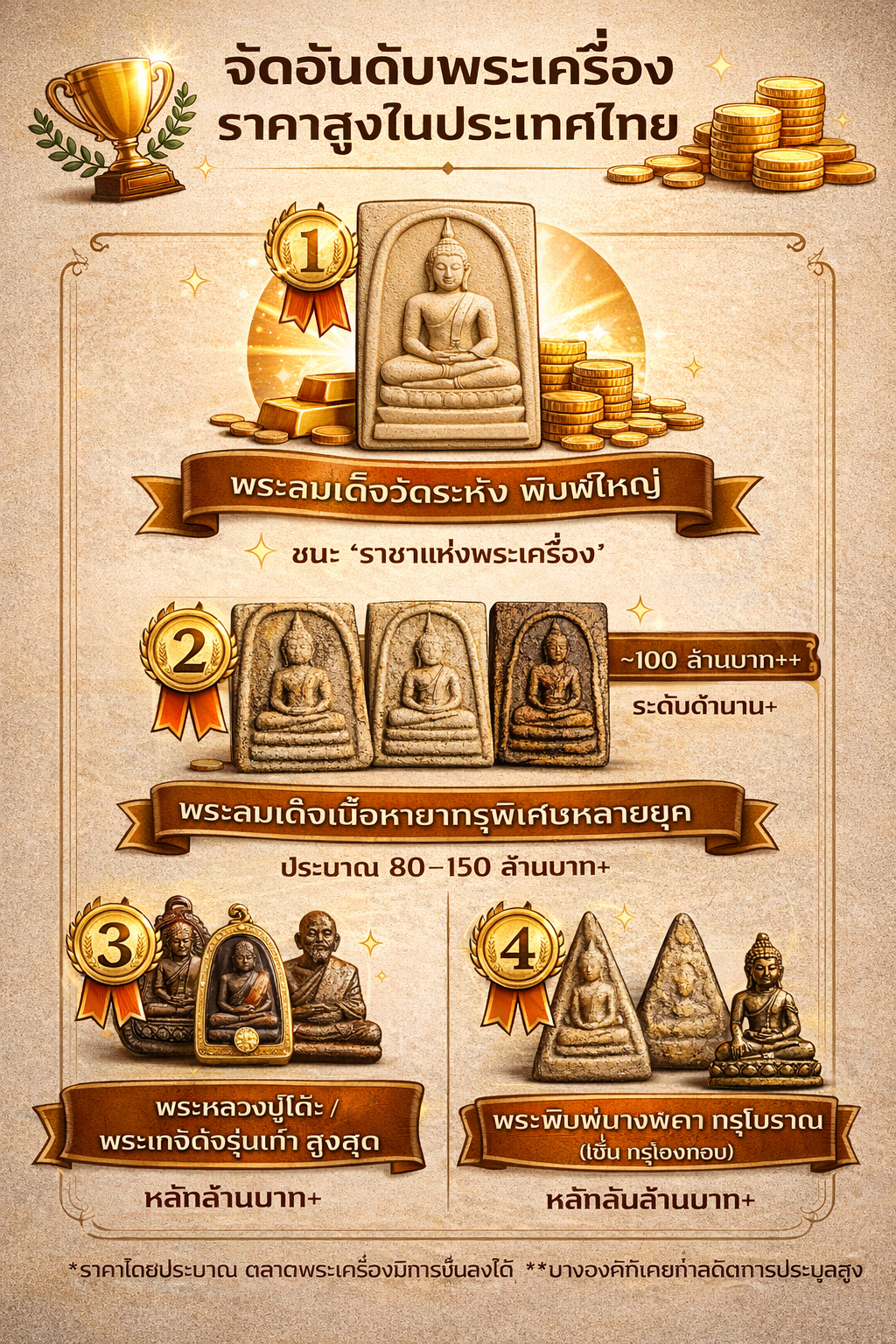จัดอันดับพระเครื่อง ที่มีราคาสูงสุดในประเทศไทย